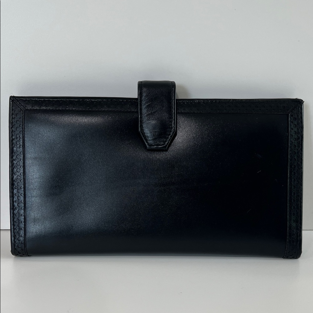 Isaac Mizrahi Black Textured Leather Wallet Accessory | GUC